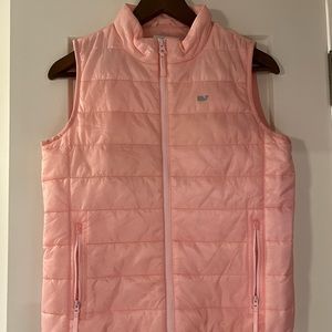 VINEYARD VINES girls pink puffer vest